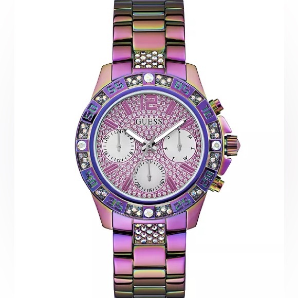 Guess Accessories - NWT GUESS Women’s Multi-Function Iridescent Stainless-Steel Watch 40mm